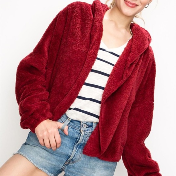 MODA ME COUTURE Sweaters - Soft Burgundy Fleeced Hoodie